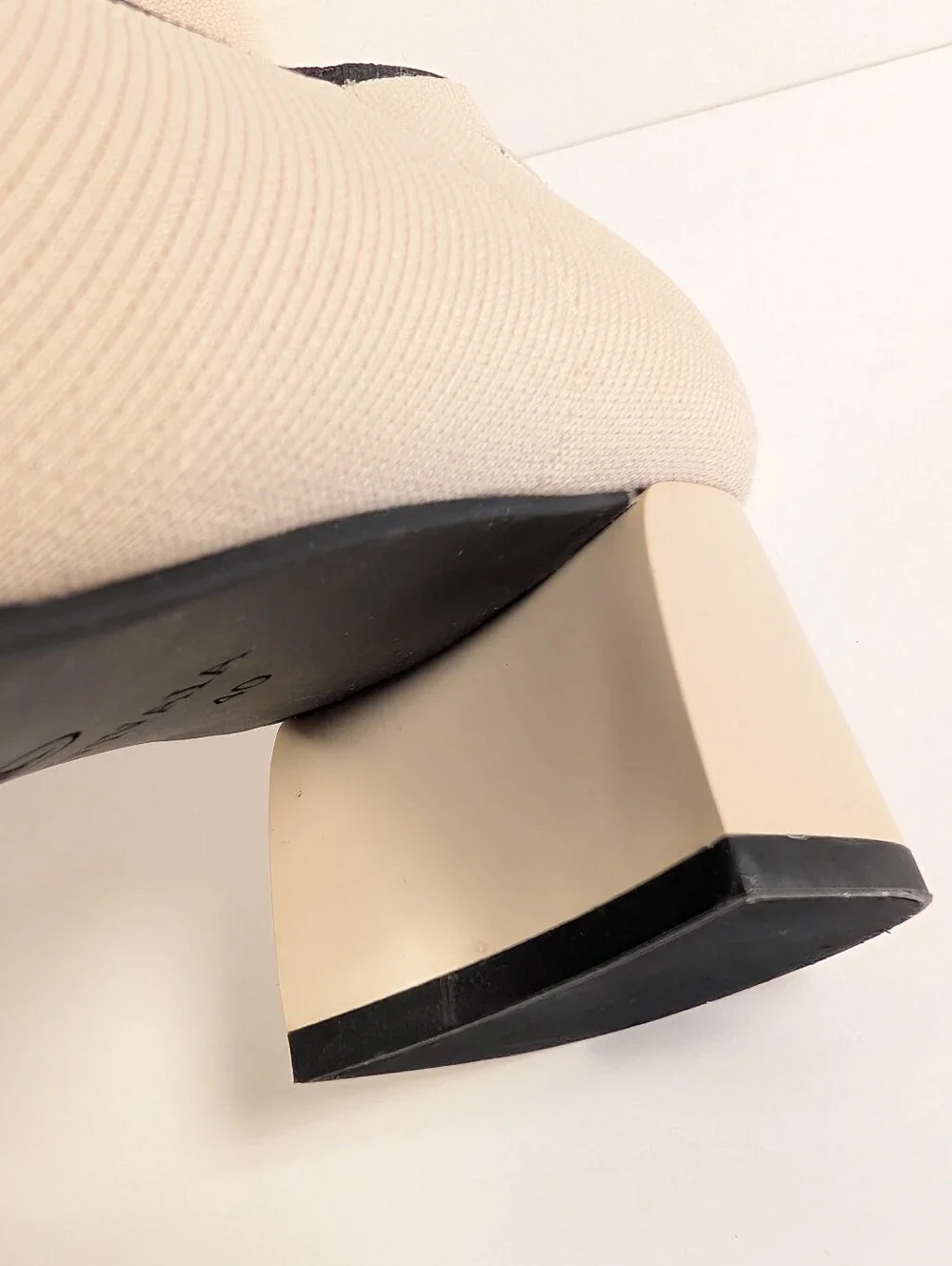 VIVAIA Margot Cream Black Cap Toe Knit Block Heel Pumps EU 40 US 9